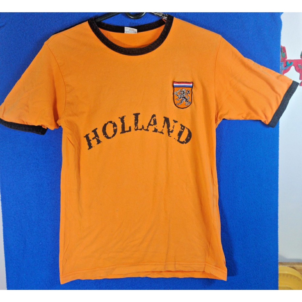 Holland Netherlands Orange T-Shirt Men's Size Small Jasper Stevens #11 Futbol